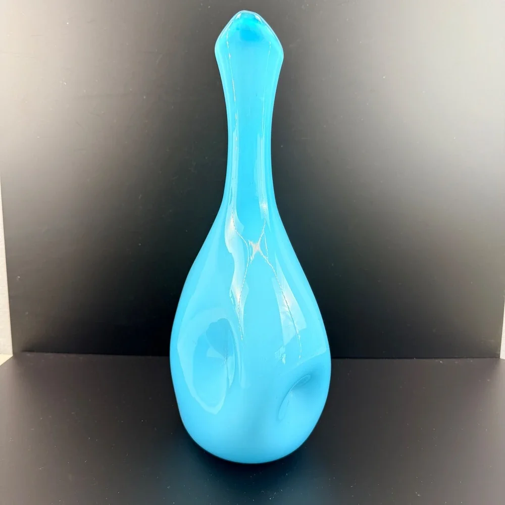 Stelvia Italy‎ Cased Blue Pinched Pitcher Blue Handle Mid Century Modern 13